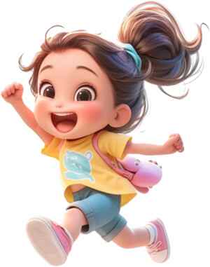 卡通女孩活力形象插画