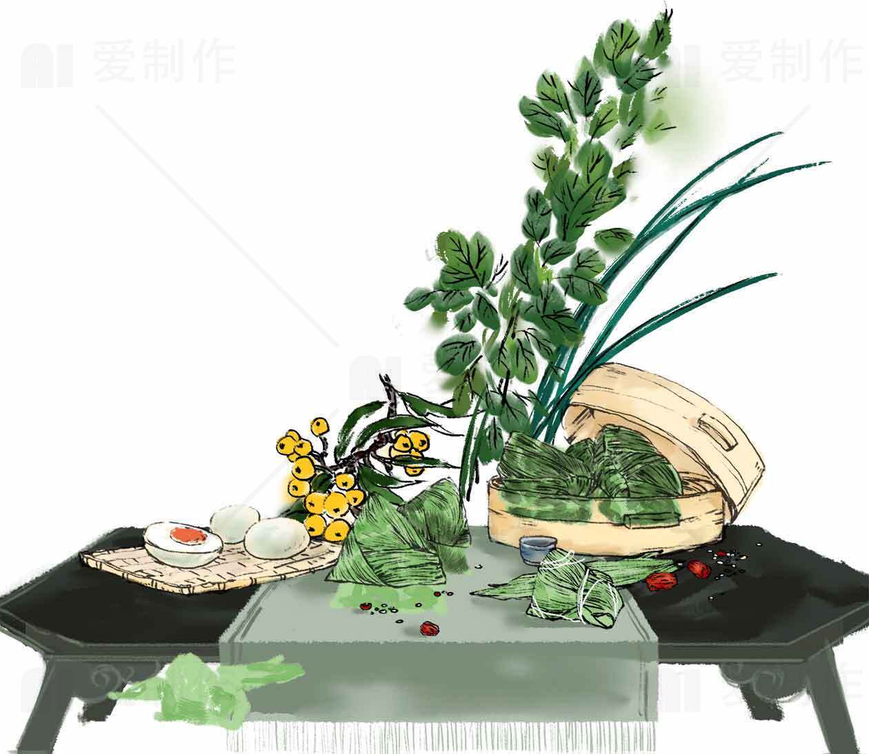 中式草本养生美食摆盘图片素材