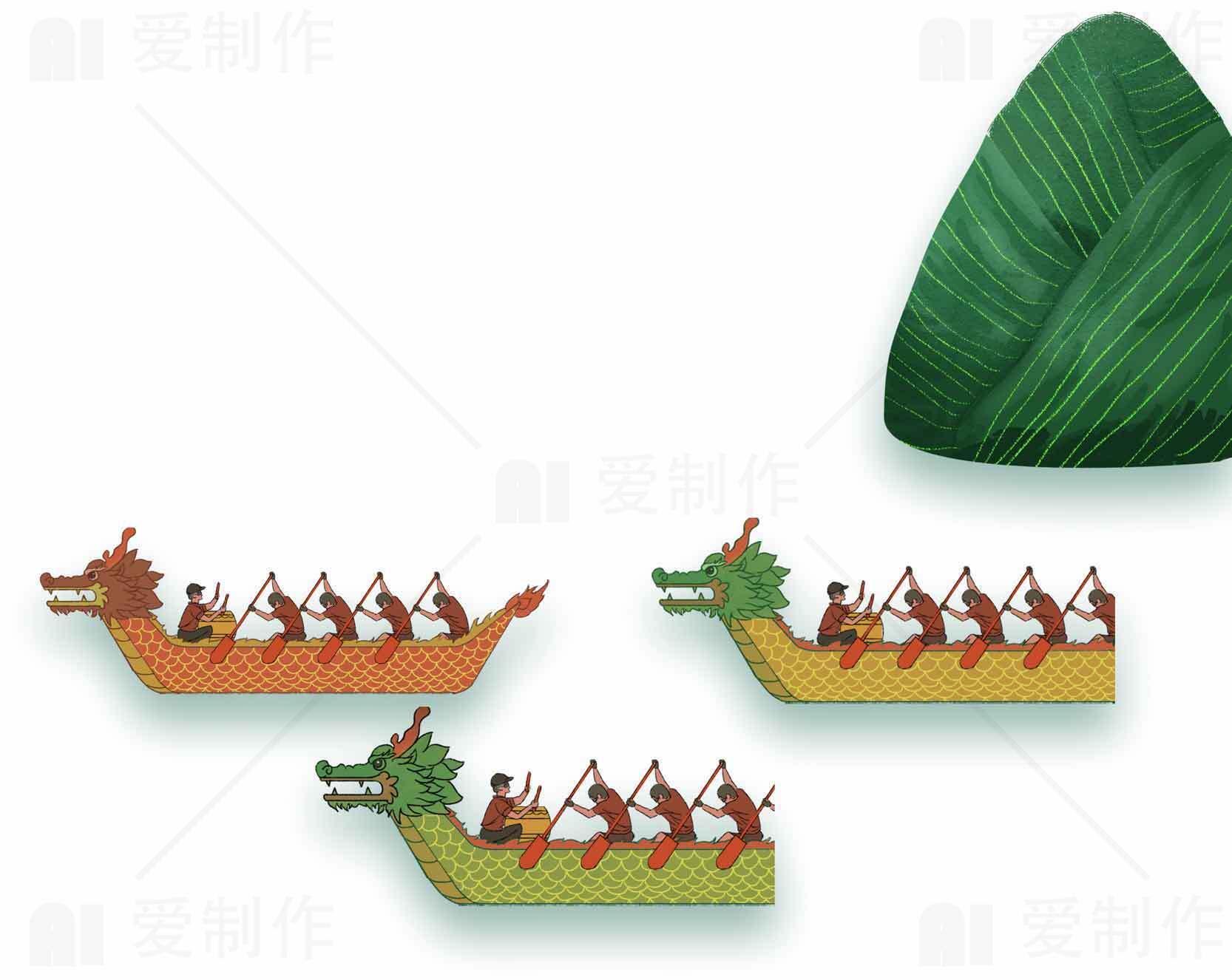 端午节龙舟与粽子主题图片素材