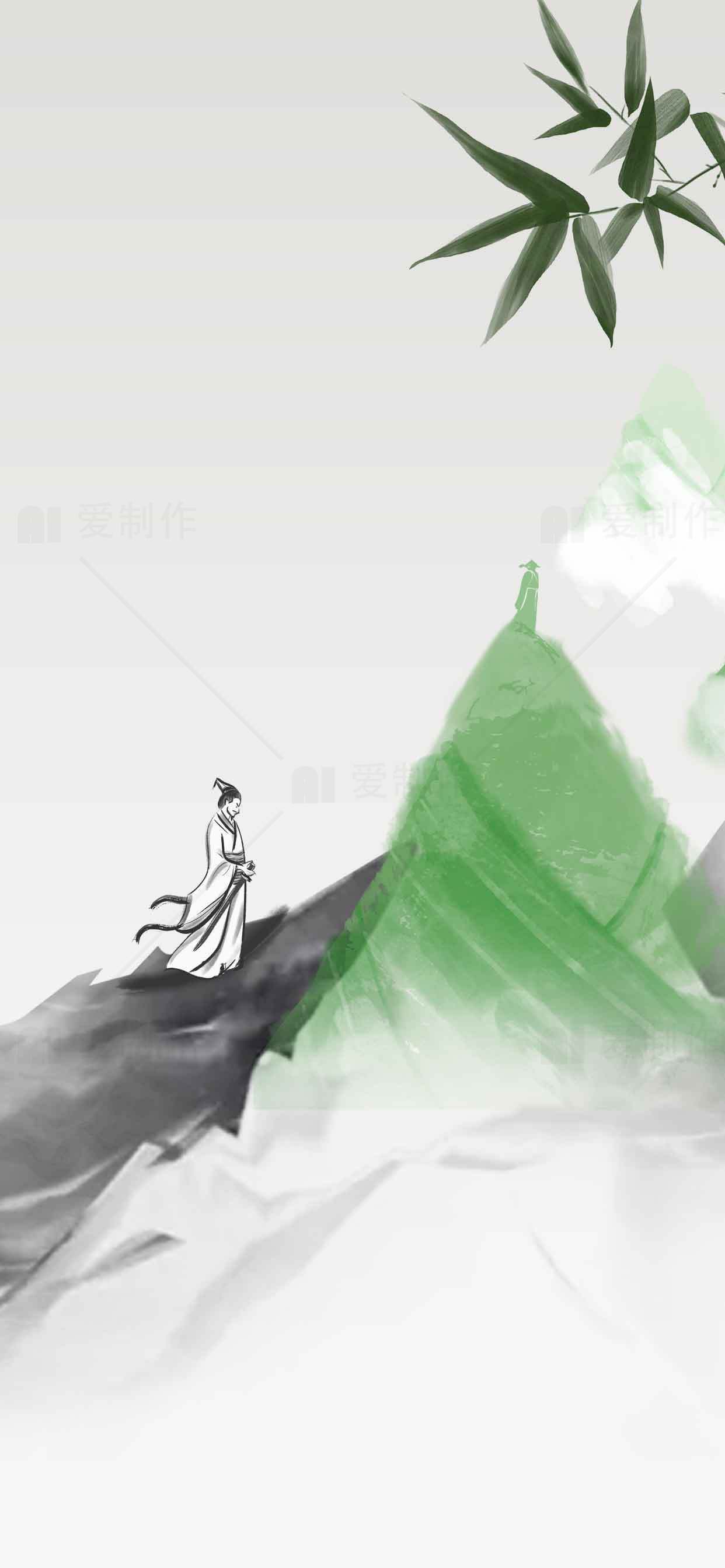 中国水墨风山水画意境唯美图片素材