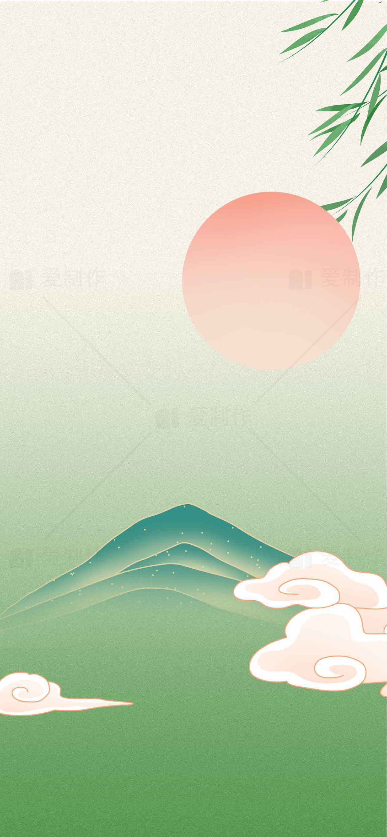 高清下载中国风山水画背景唯美图片素材