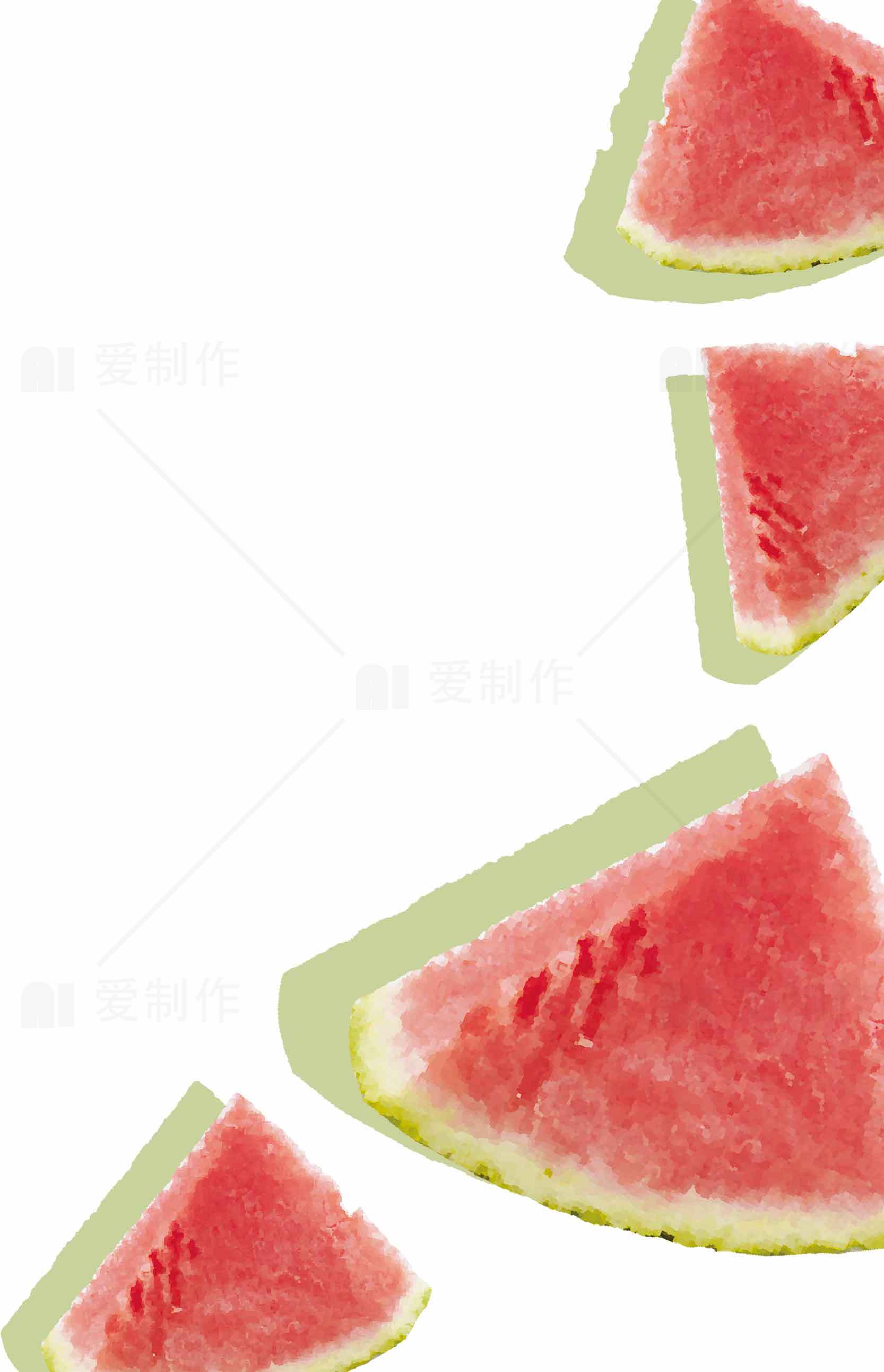 清新夏日西瓜插画设计图片素材