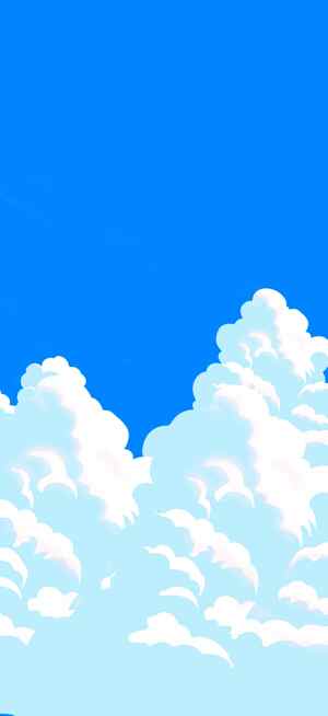 蓝天白云唯美插画背景图片