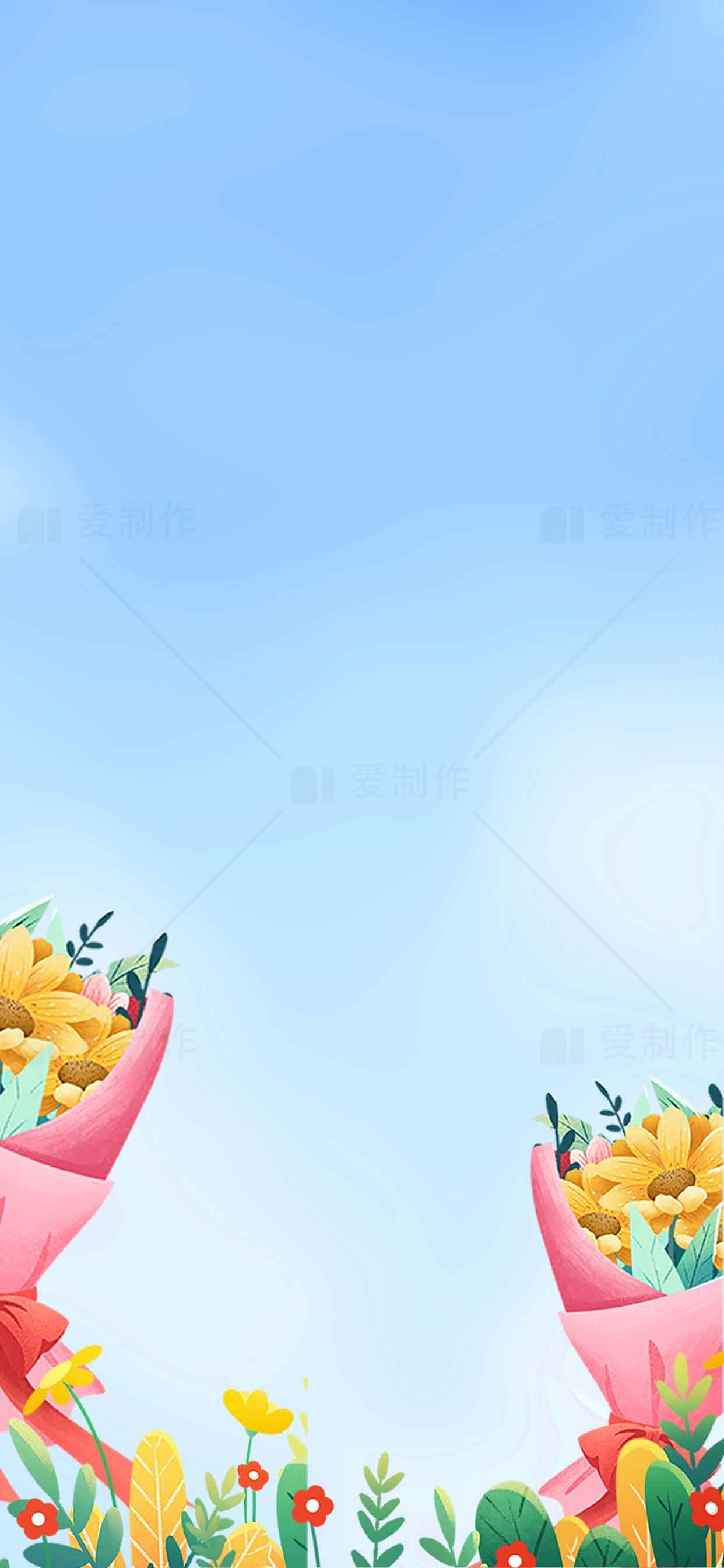 春日花卉背景图片设计素材