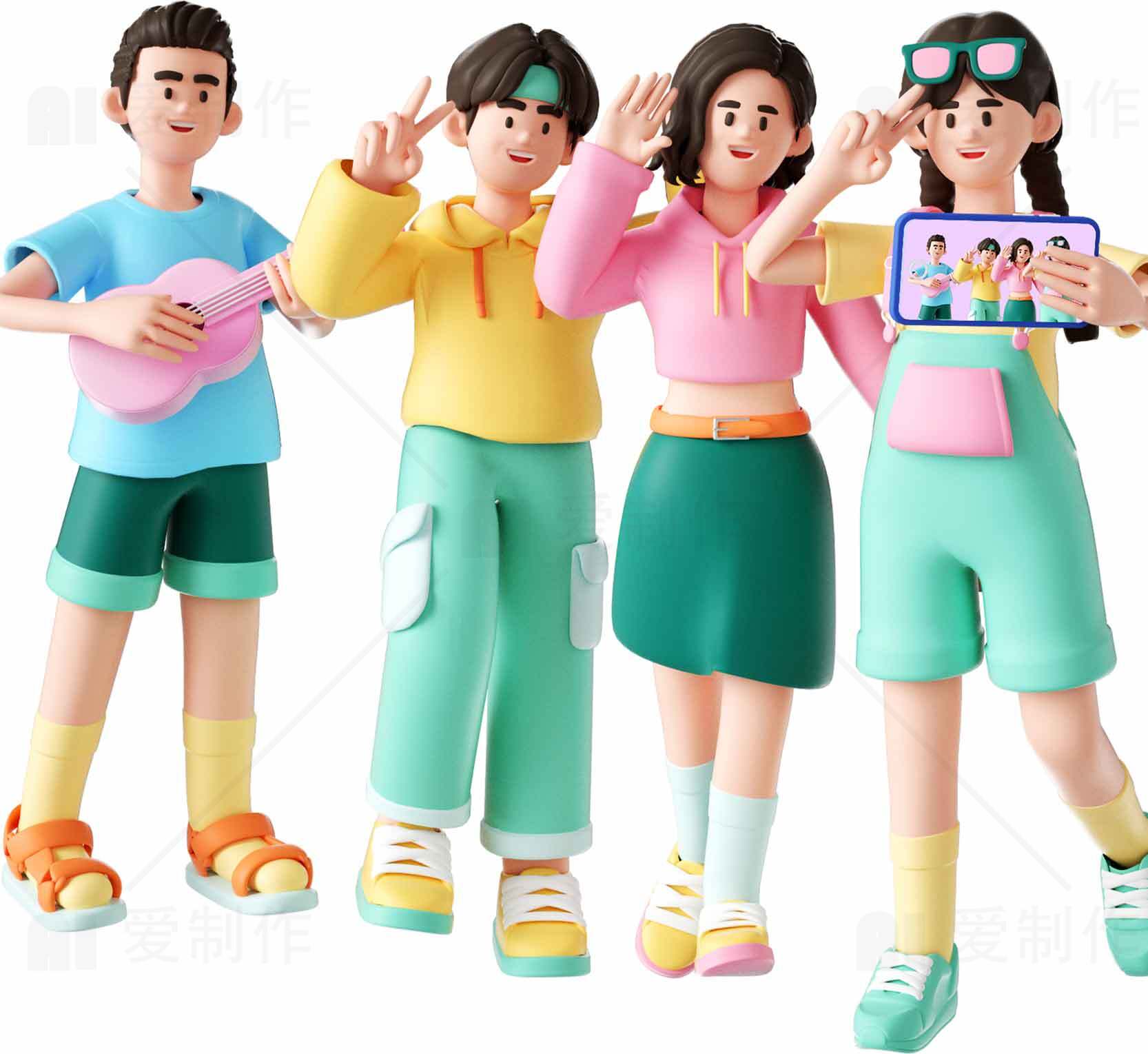 卡通人物手办模型创意设计素材