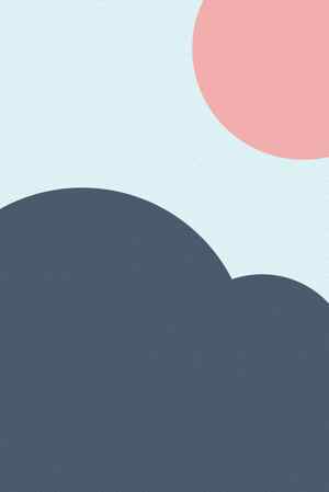 简约风格抽象云朵与太阳插画设计