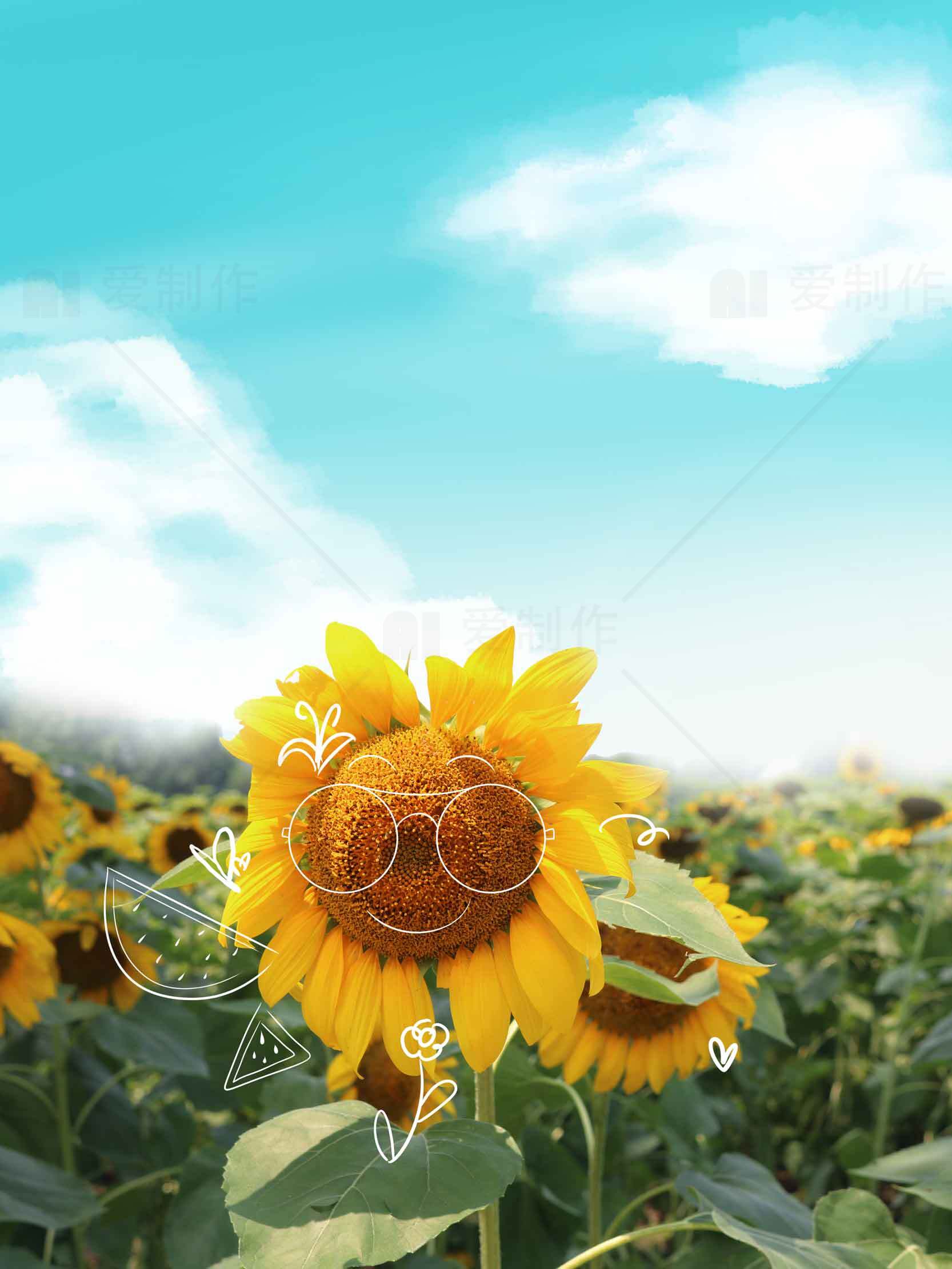 向日葵田园风光唯美壁纸素材