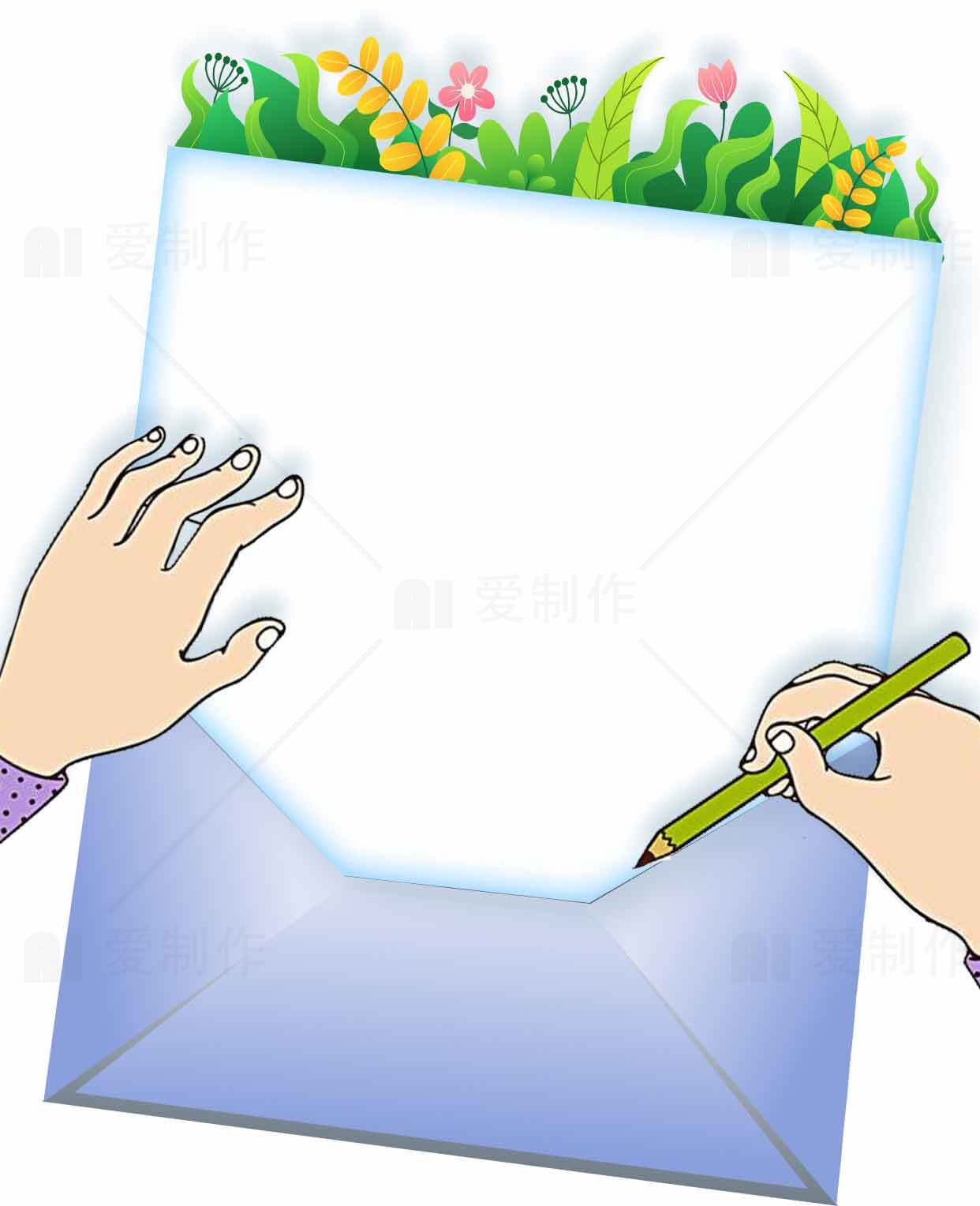 创意手绘信封设计图片素材