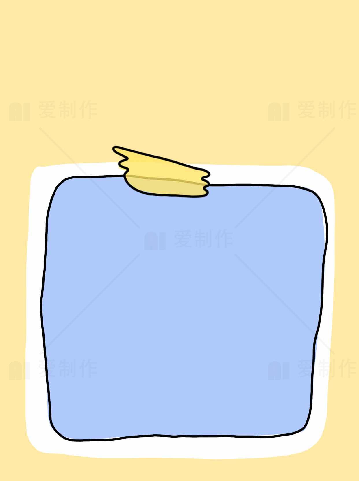 简约手绘风格蓝色便签背景图片素材