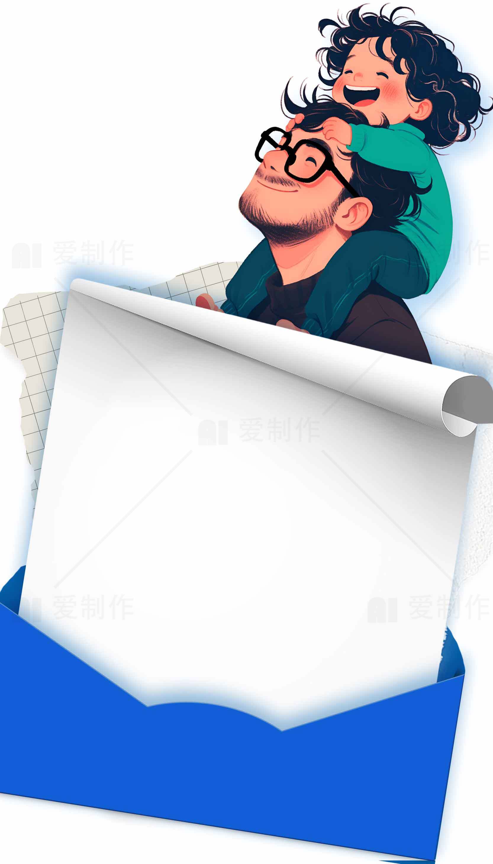 亲子互动卡通插画设计：温馨家庭主题素材