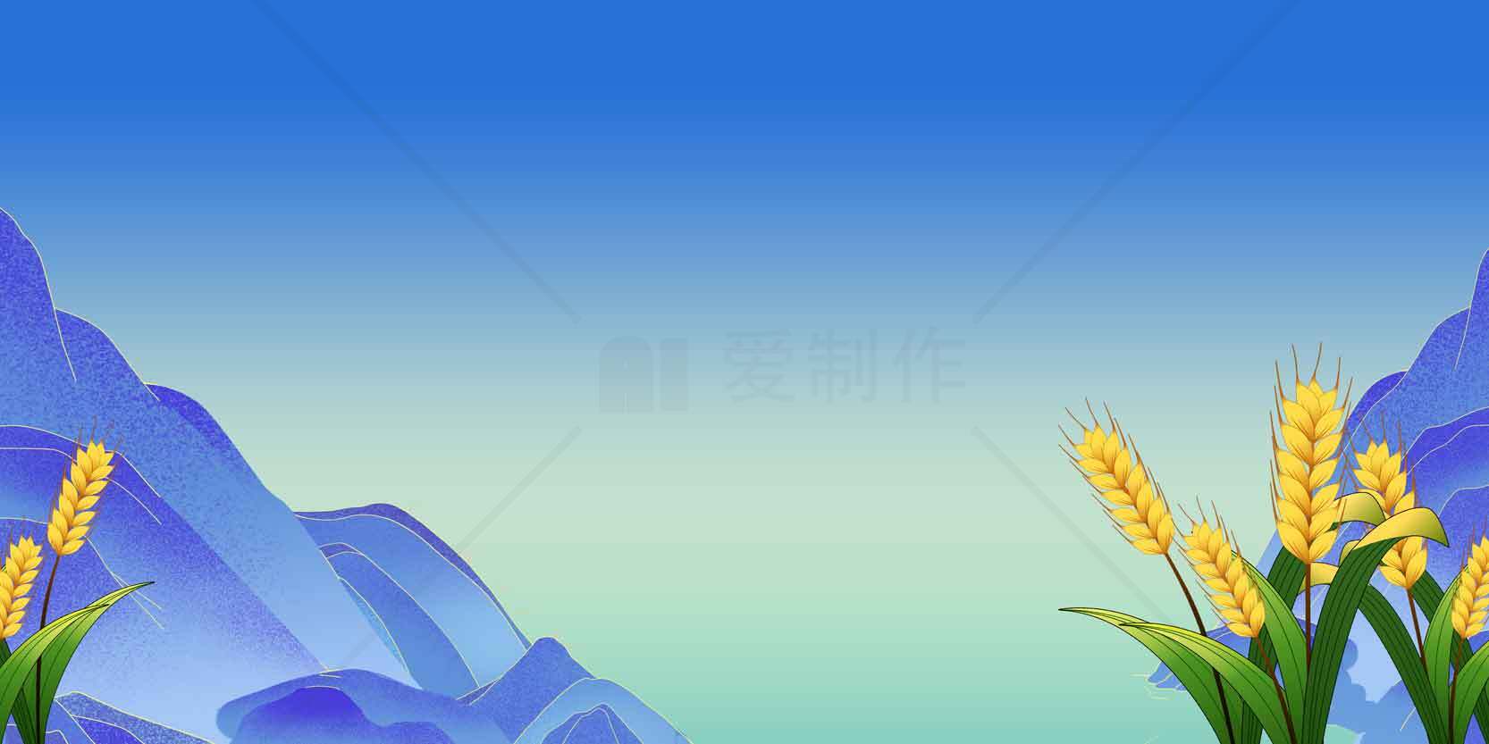 自然风景背景图片：蓝天与山峦的和谐美景素材