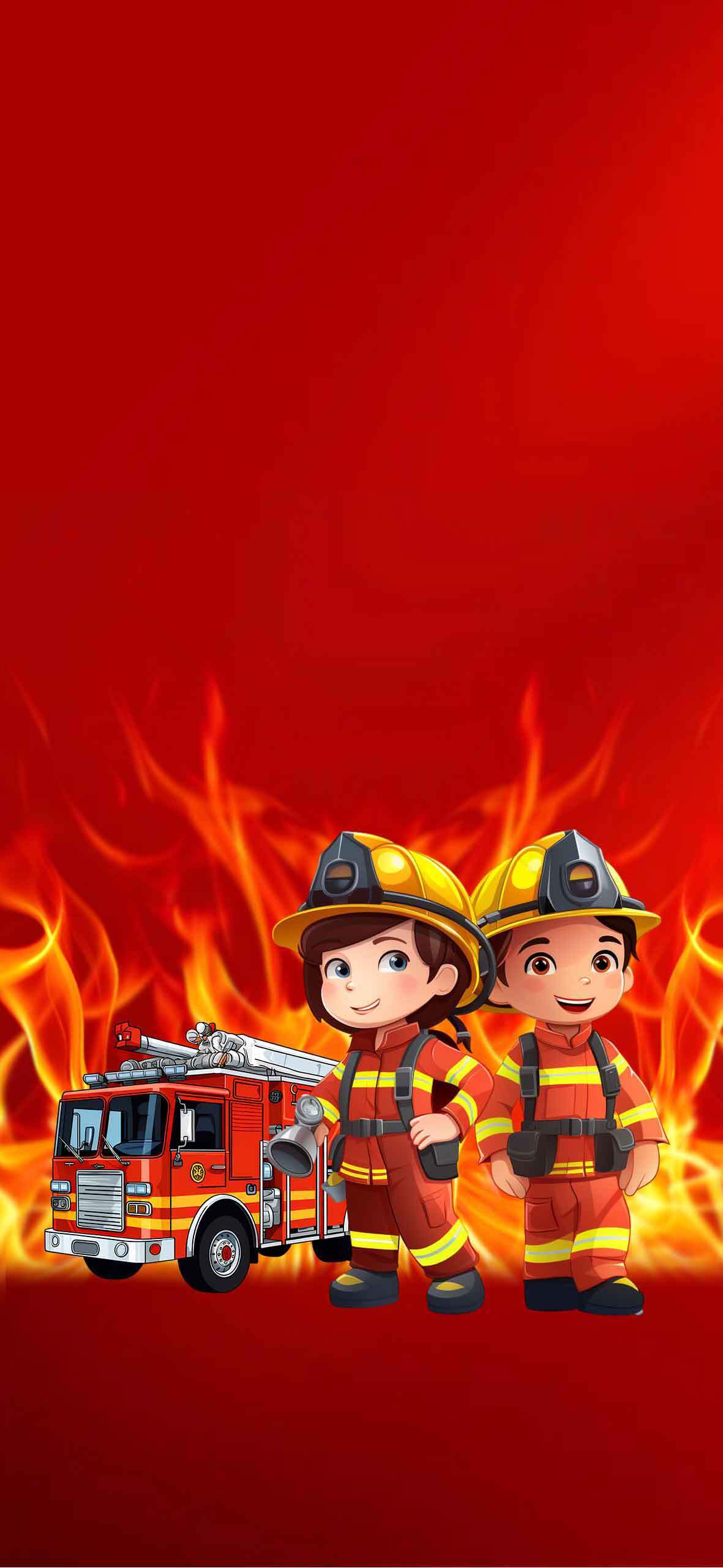消防员与消防车主题背景图片素材