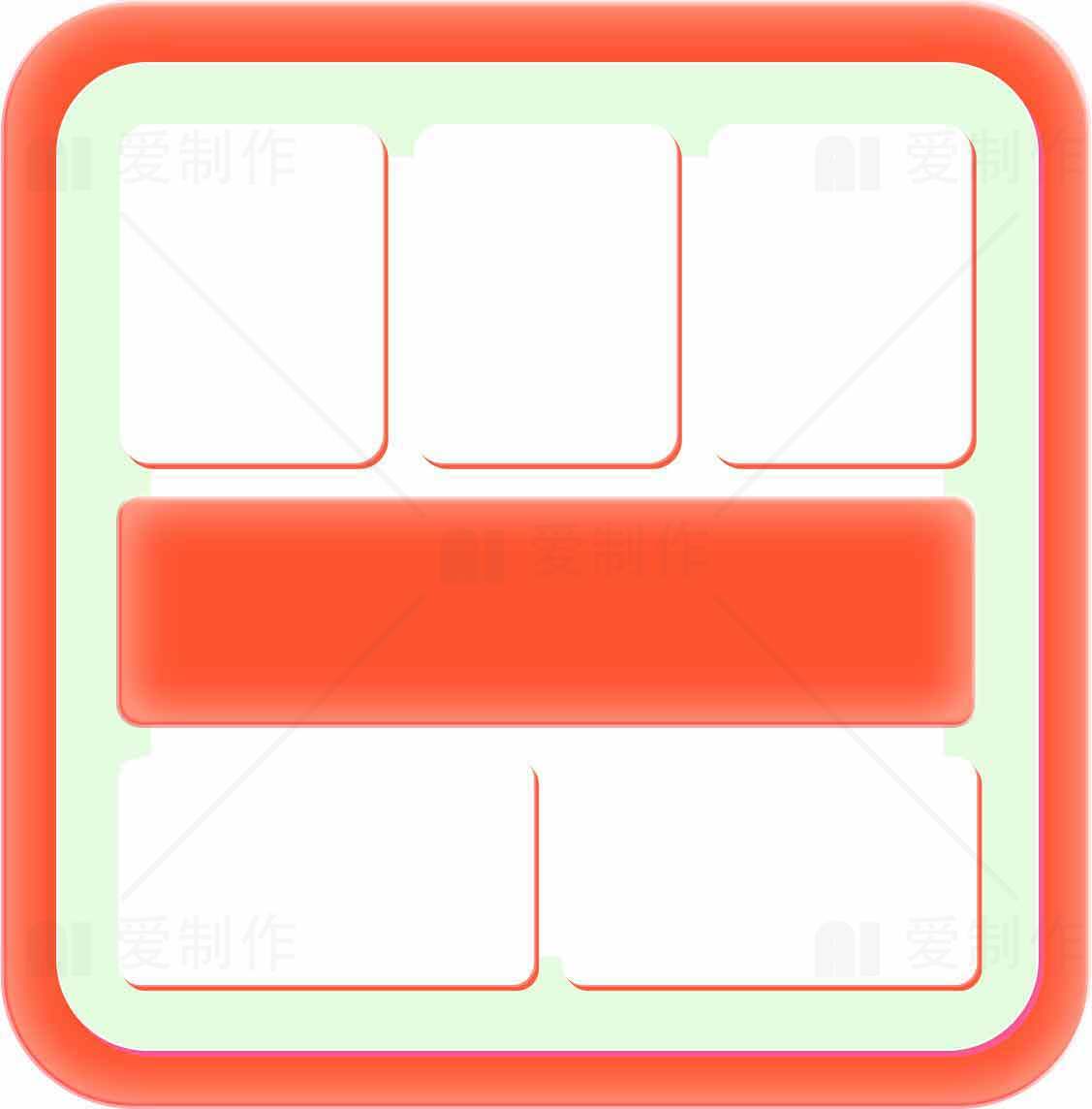 简约红白配色UI设计图素材