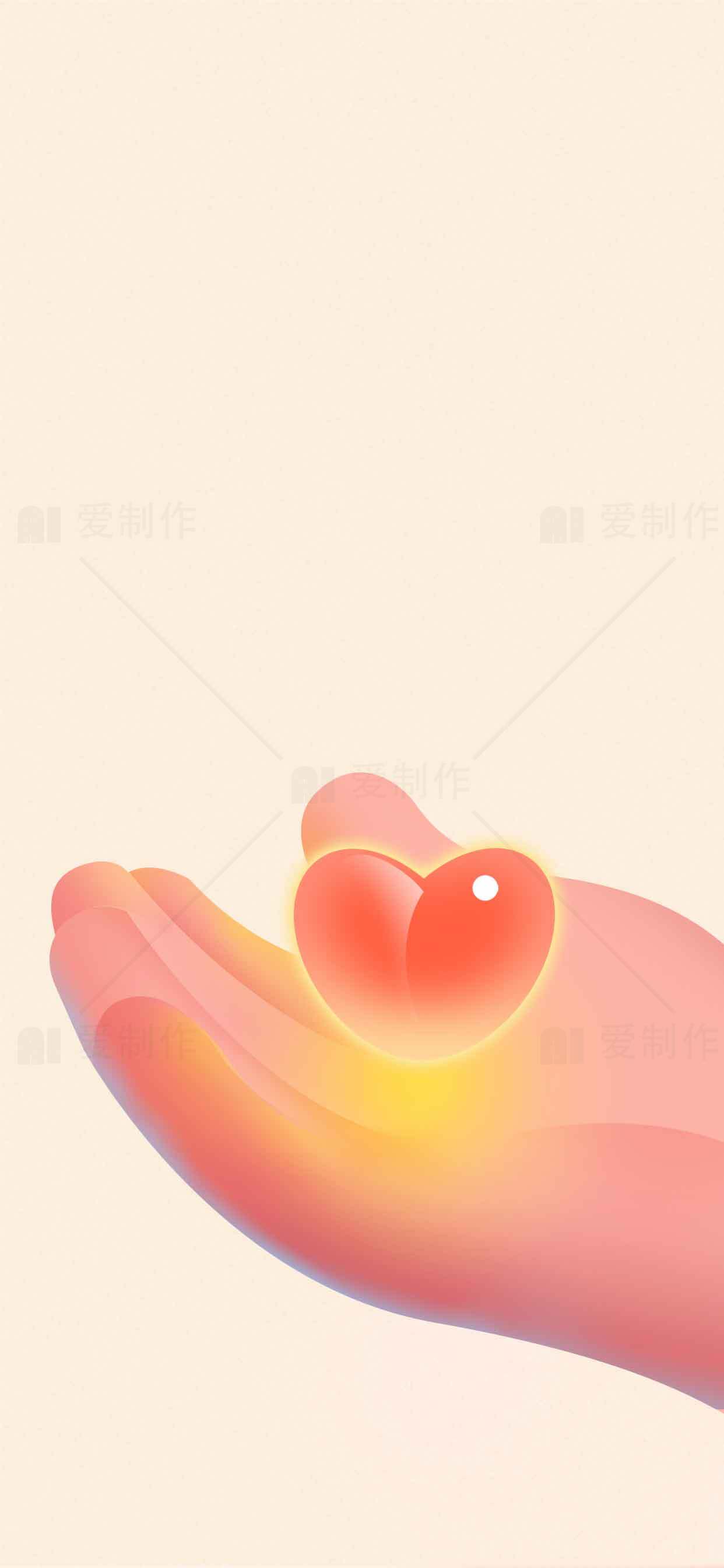 温暖的手心托起爱心图片素材