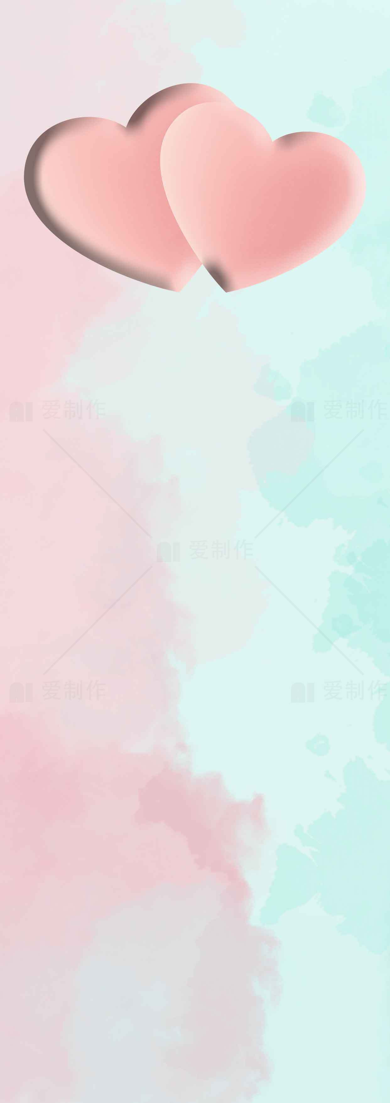 浪漫粉蓝渐变背景图片素材