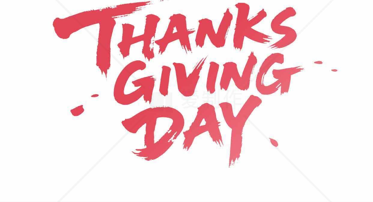 Thanksgiving Day 红色手写字体设计图片素材