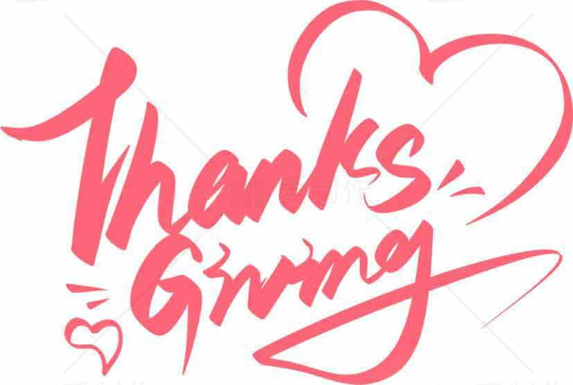 感恩节粉色手写艺术字体设计素材