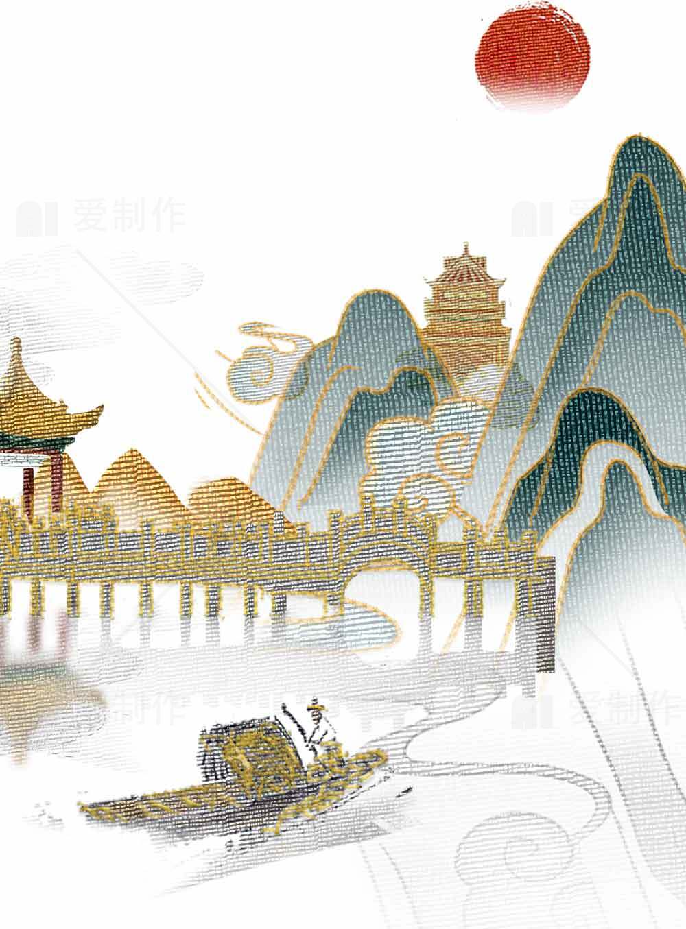 中国山水画风景图片SEO标题素材