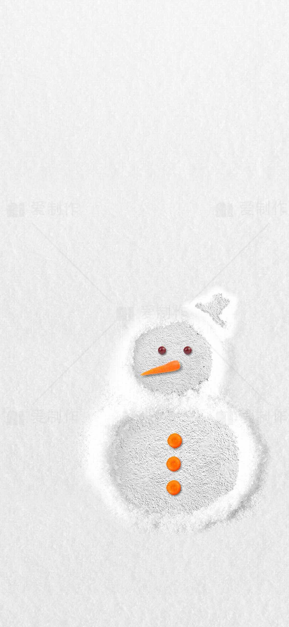 可爱雪人简约壁纸设计素材