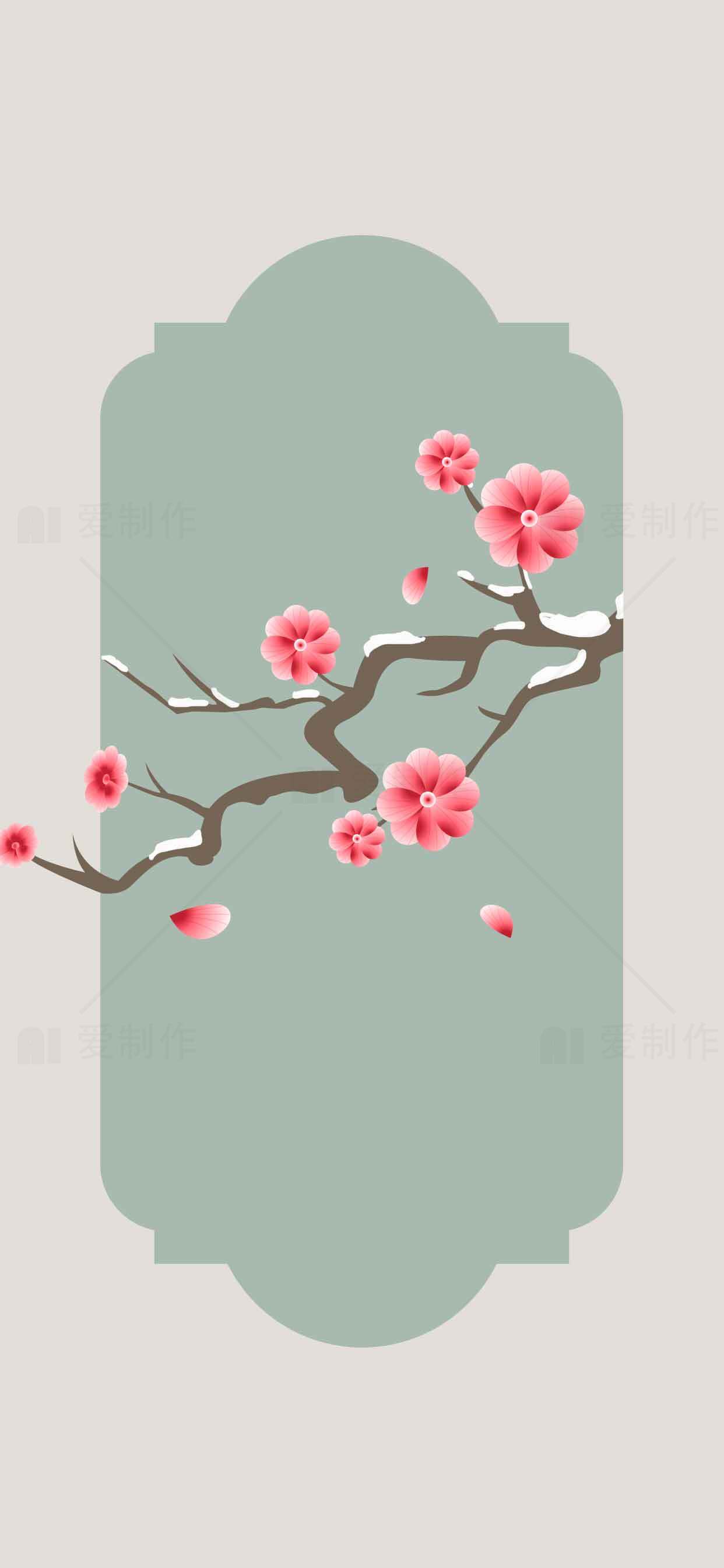 简约梅花插画背景图片素材