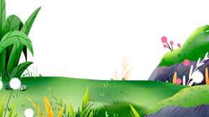 清新自然风格卡通草地背景图片