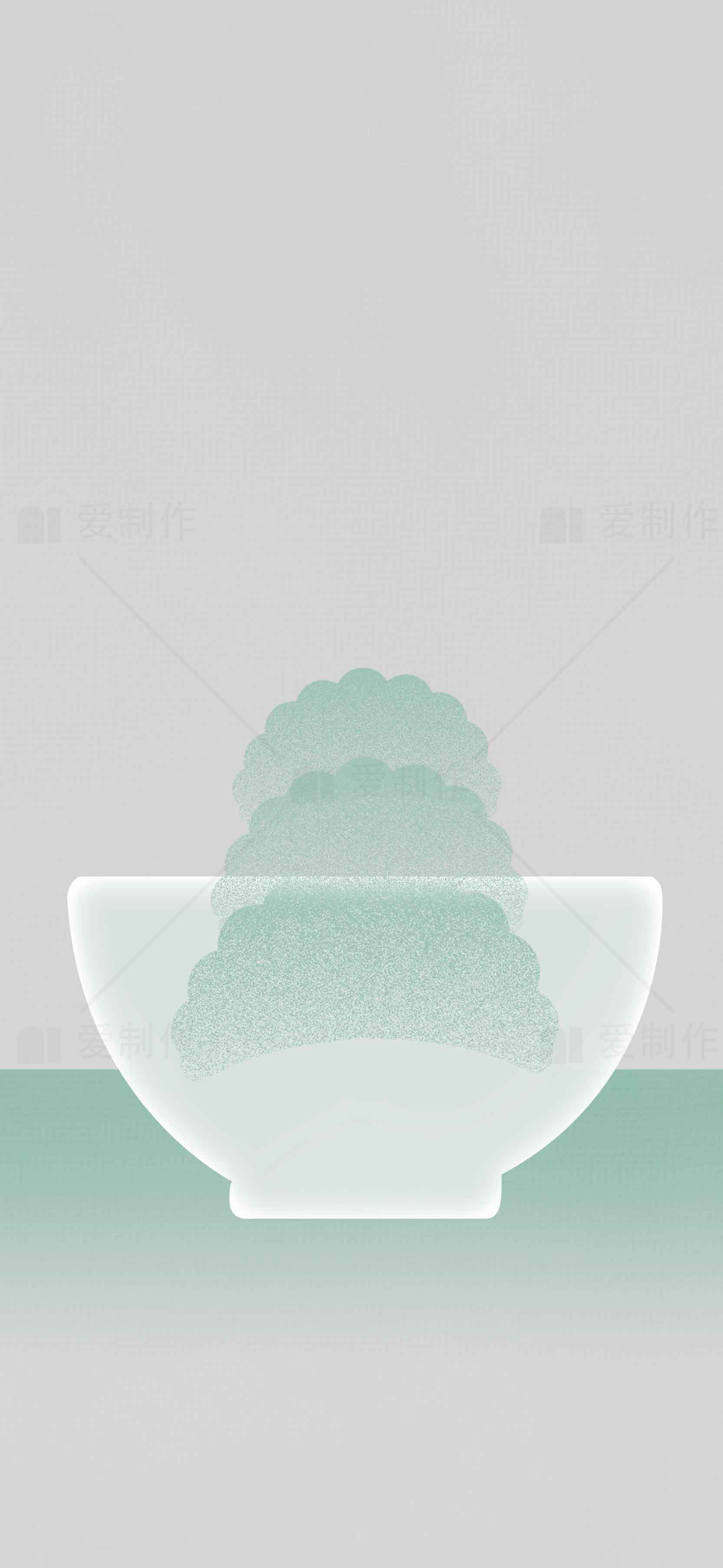 简约风格的青绿色艺术碗设计图片素材