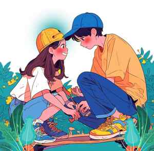 青春浪漫插画：夏日里的温馨时光