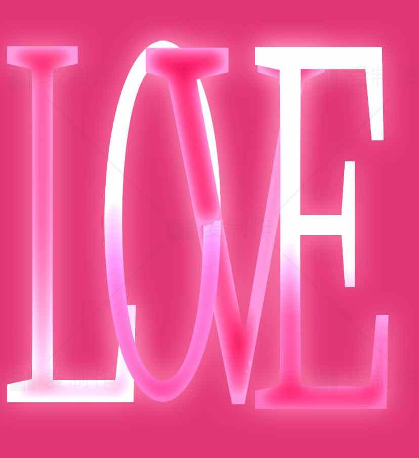 浪漫粉色霓虹风格LOVE艺术设计图片素材