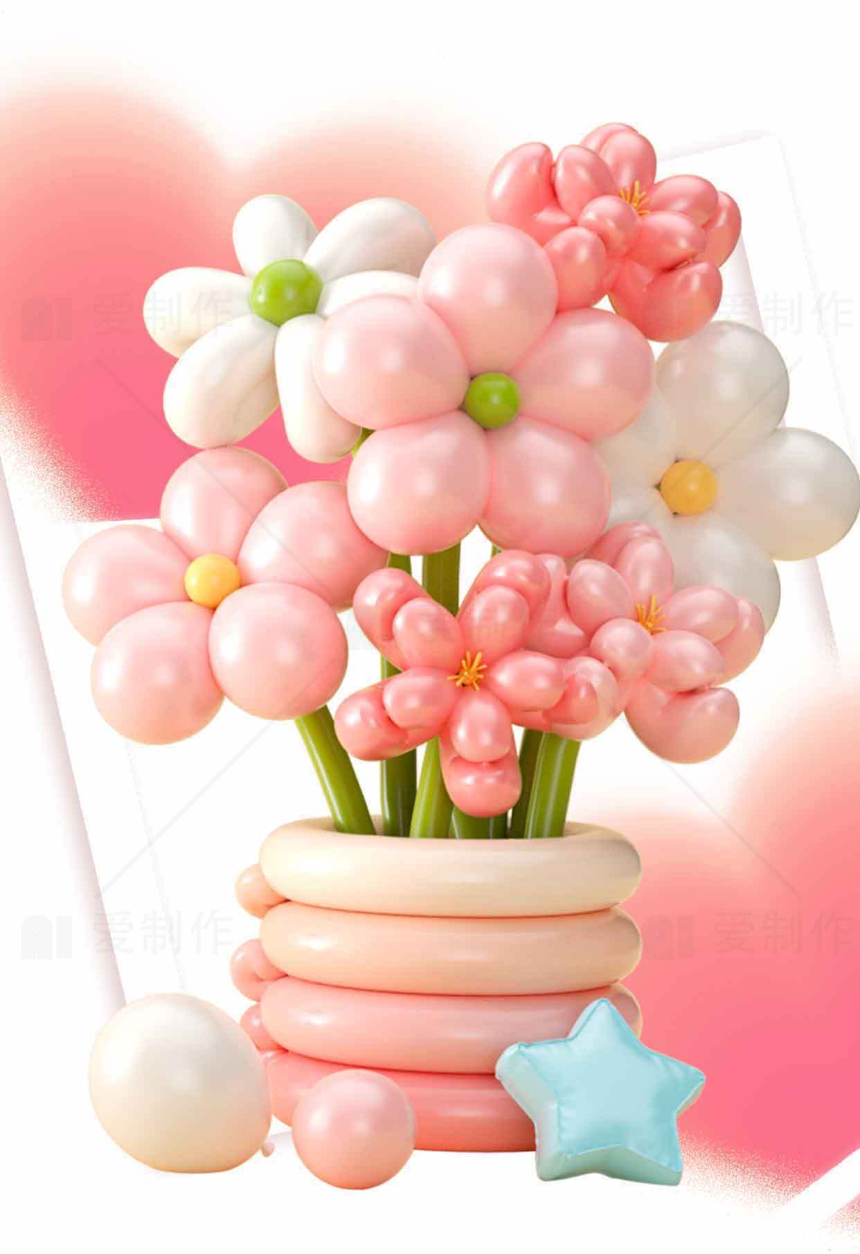 气球花束装饰创意设计图片素材