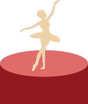 优雅芭蕾舞者剪影插画