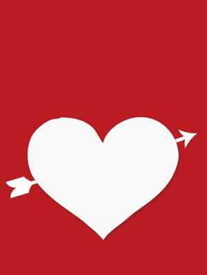 红色背景白色爱心箭矢浪漫设计图片