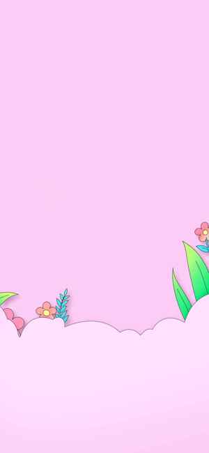 粉色卡通花卉背景图片