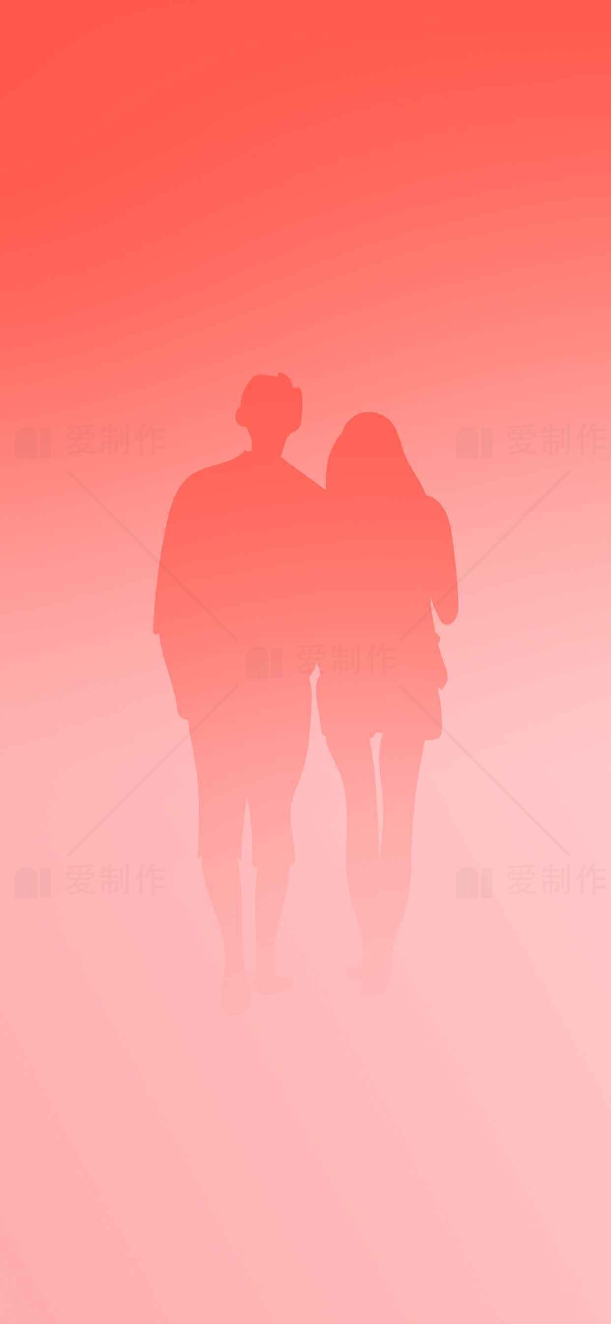 浪漫剪影情侣背景图片素材
