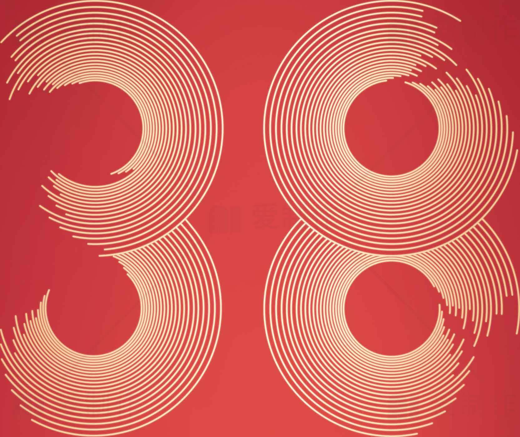 数字38创意红色背景设计图片素材