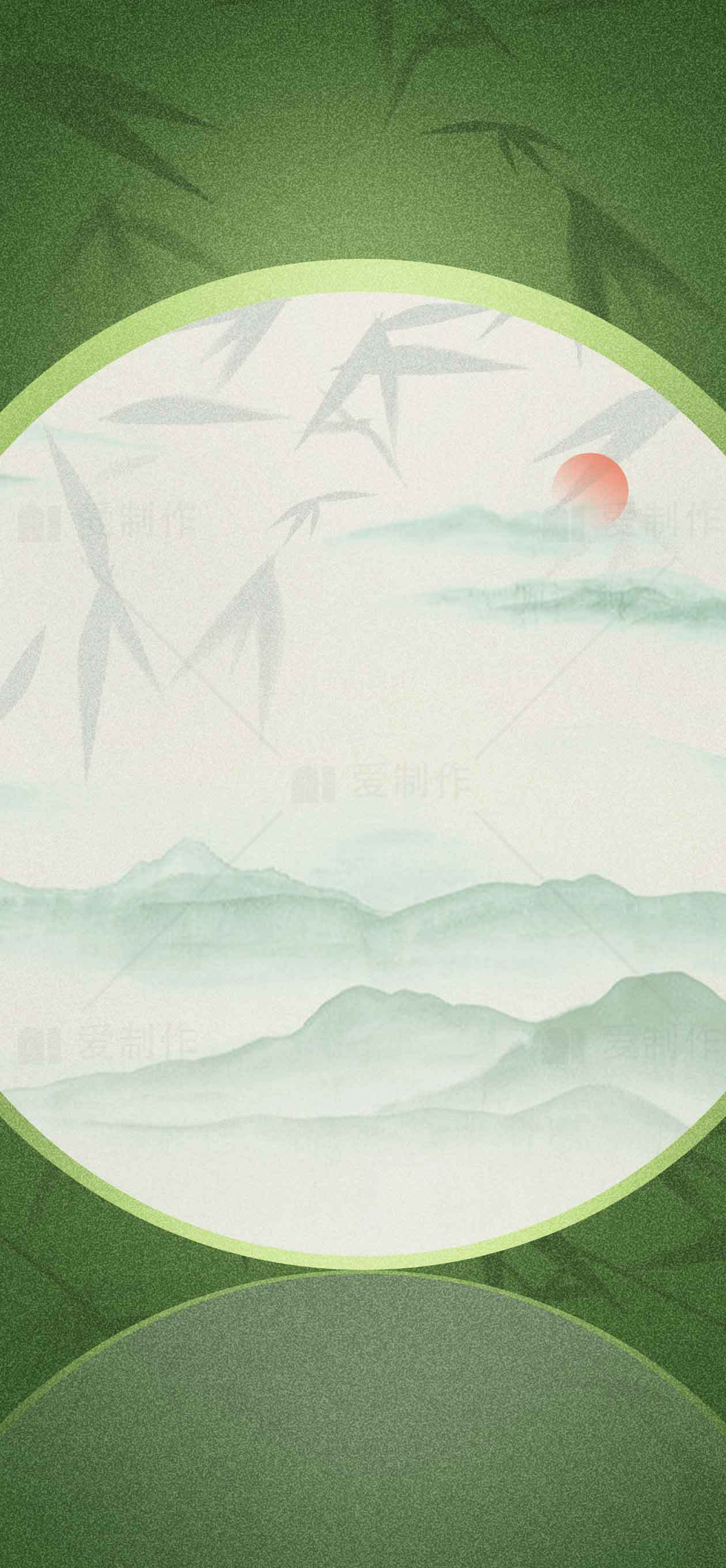 中国风山水画背景素材图片下载