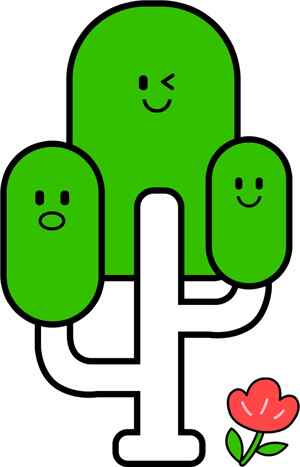 可爱卡通树与红花插画设计