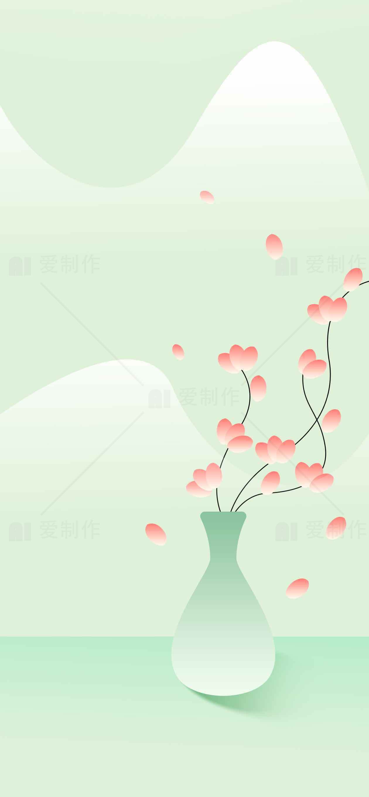 简约花瓶插花背景图片素材