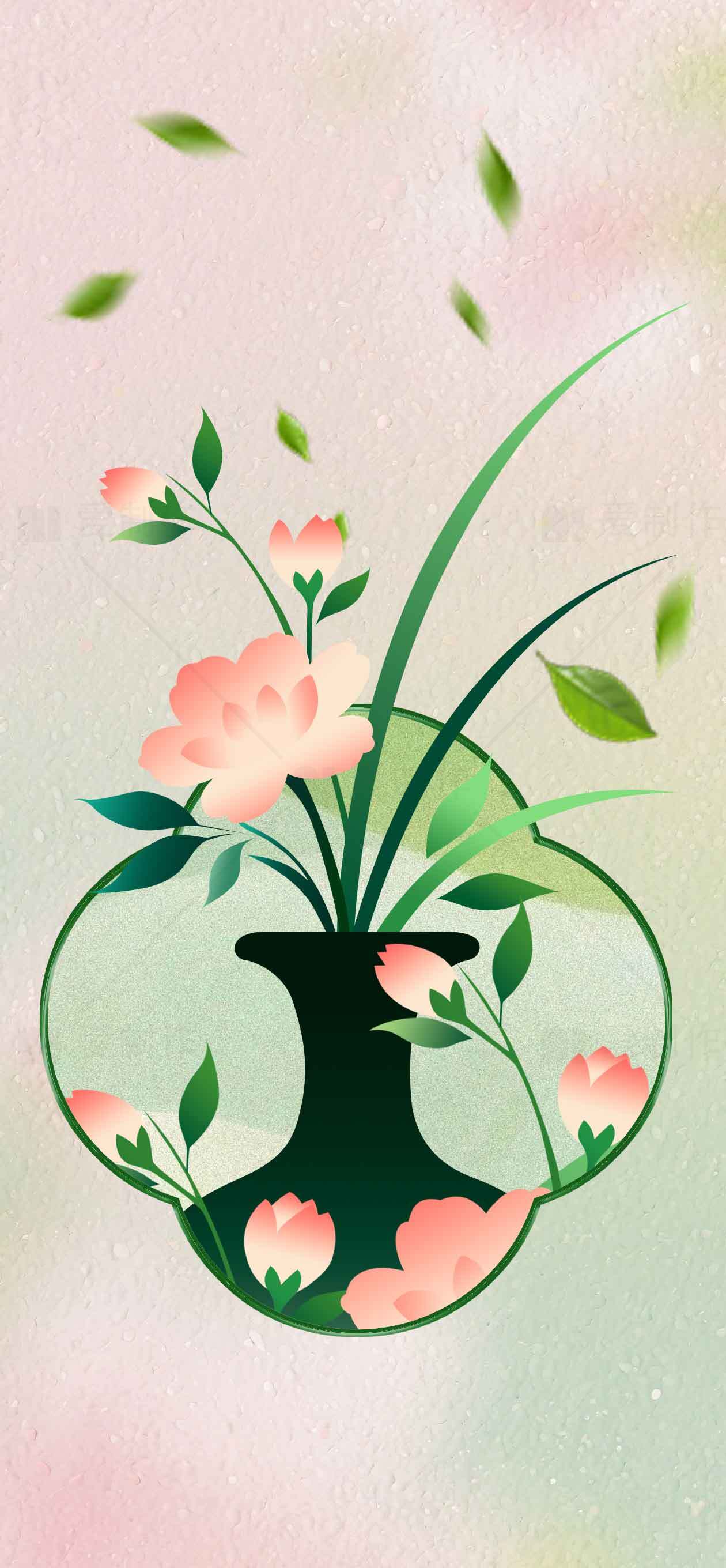 唯美花瓶插花设计图片素材