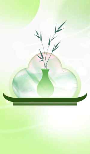 绿色禅意竹子插花背景图片