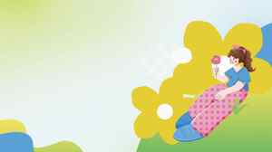 春日田园女孩插画背景图片