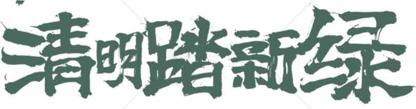 清明踏新绿书法艺术图片素材