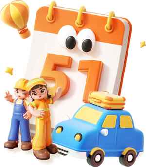 五一劳动节卡通插画设计 | 劳动节庆祝主题图片