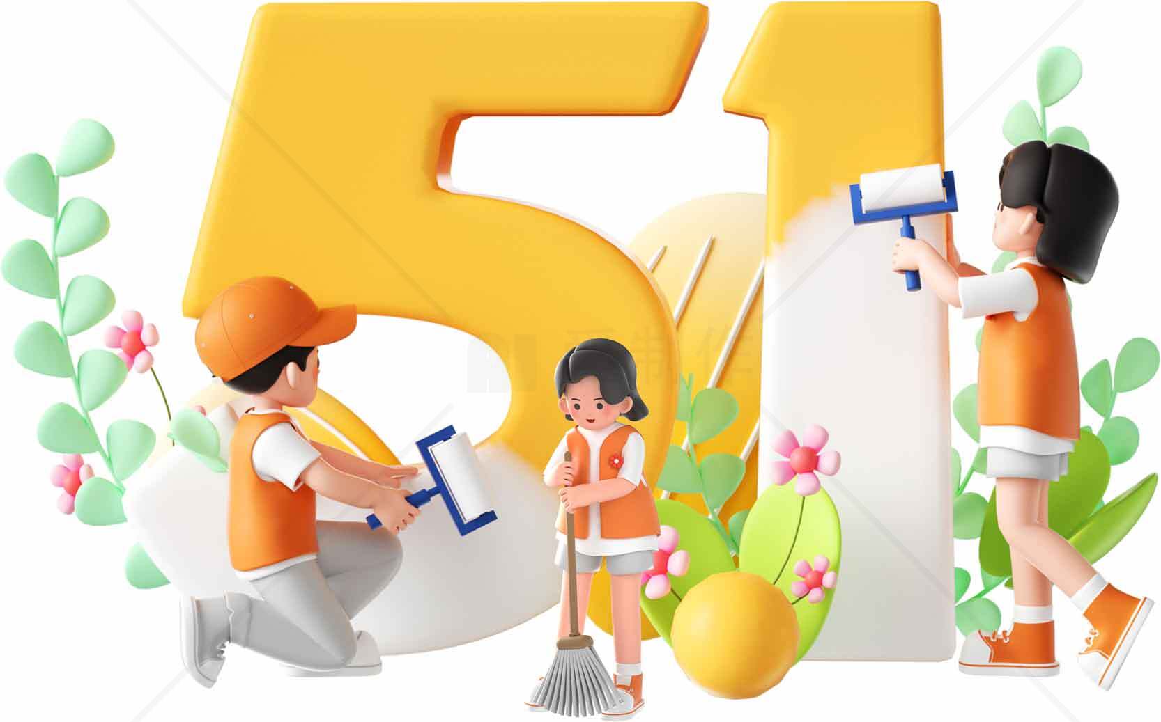 五一劳动节插画设计：劳动者的美好瞬间素材