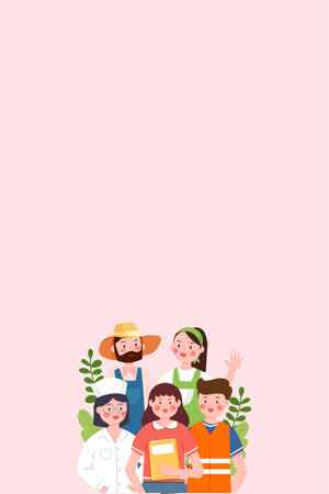 职业角色插画设计：多样化职业展示与合作