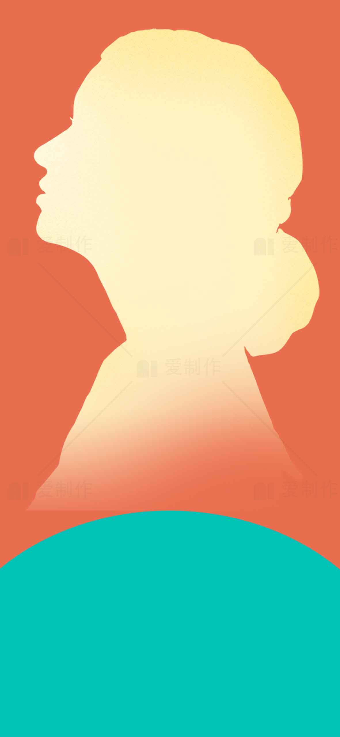 抽象艺术人物剪影设计素材