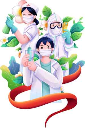 医护人员插画：守护健康的英雄