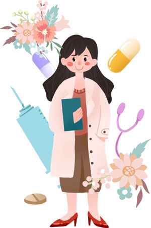 卡通医生插画：医疗与健康主题设计