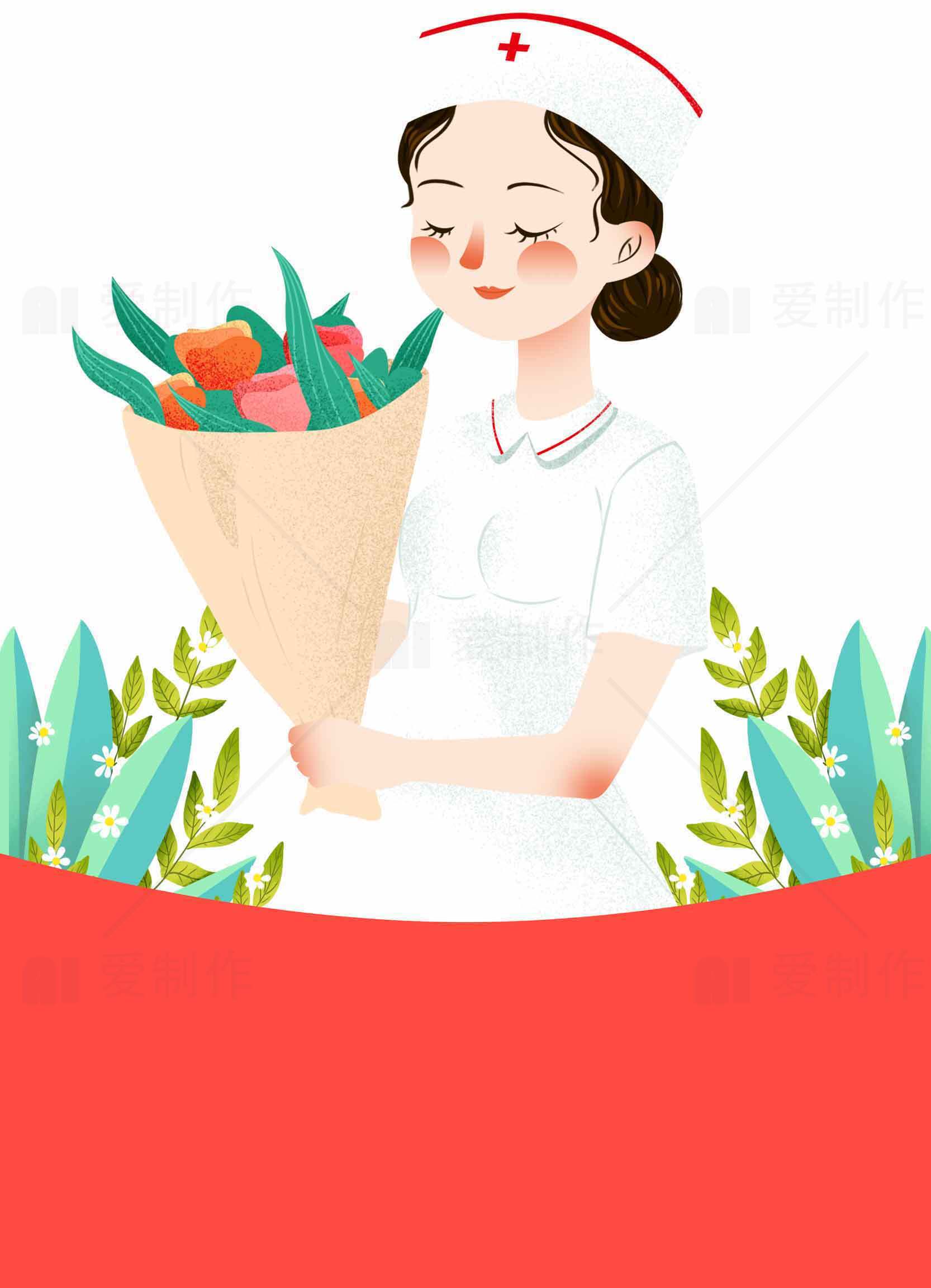 护士节感恩插画设计素材