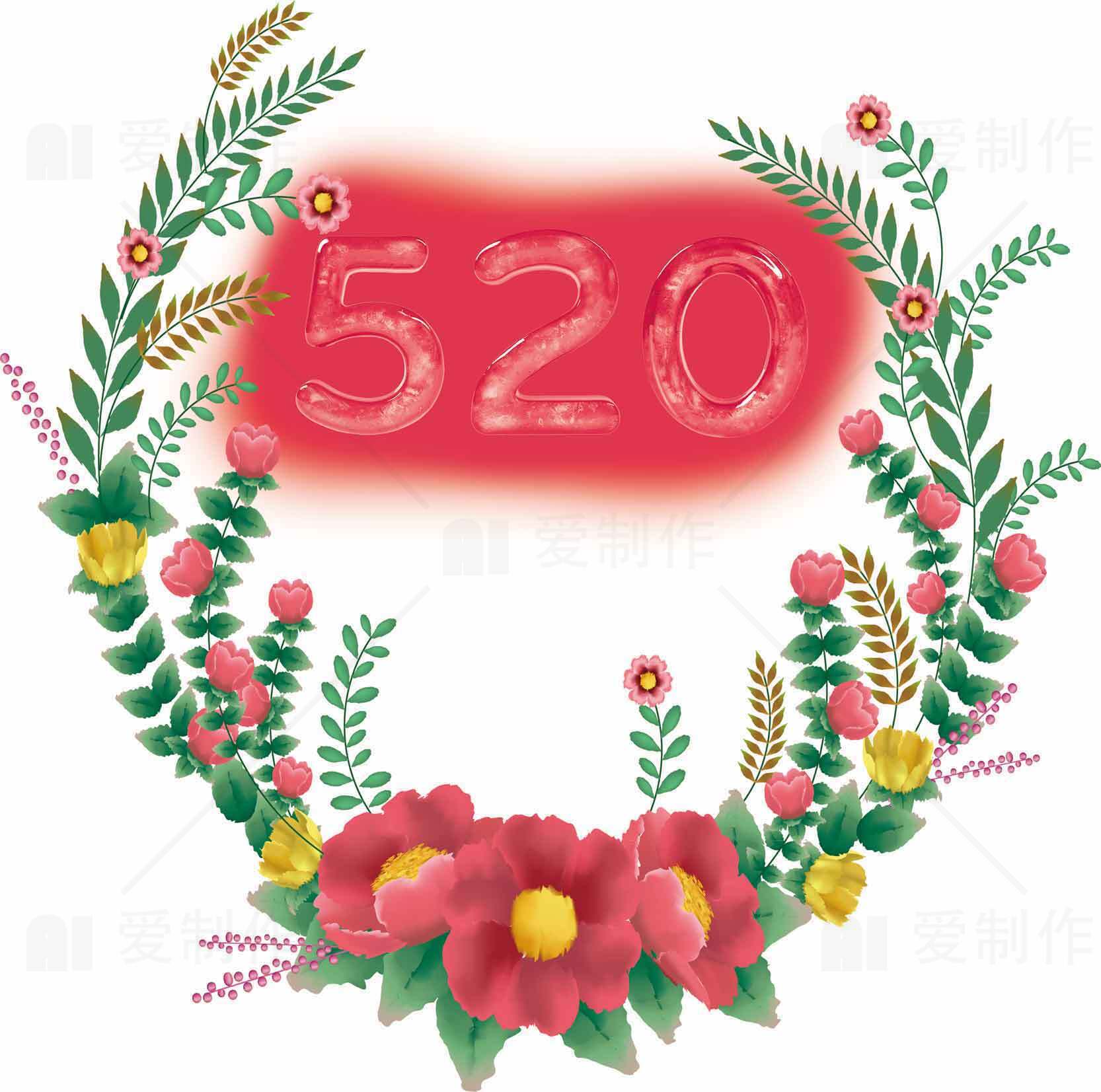 520浪漫花环图片设计素材